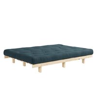 Lean Sofa Bed 130x190 Raw/757 Petrol Blue