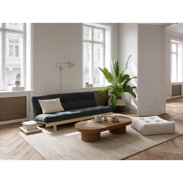 Lean Sofa Bed 130x190 Raw/757 Petrol Blue