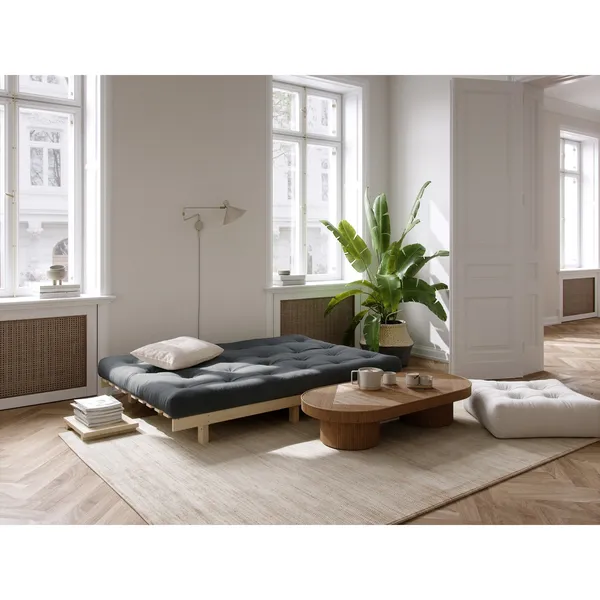 Lean Sofa Bed 130x190 Raw/757 Petrol Blue
