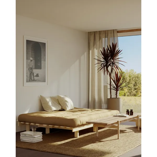 Lean Sofa Bed 130x190 Raw/757 Petrol Blue