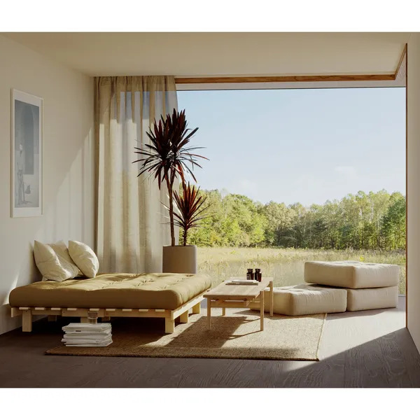 Lean Sofa Bed 130x190 Raw/759 Clay Brown