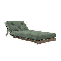 Canapé-lit Roots 90x200 Brun Caroube/756 Vert Olive