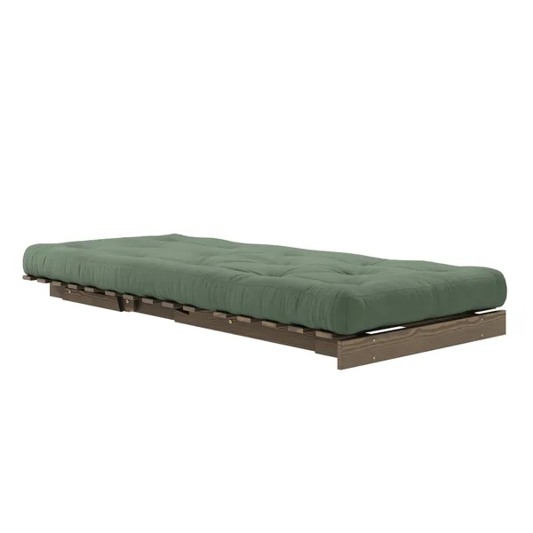 Canapé-lit Roots 90x200 Brun Caroube/756 Vert Olive