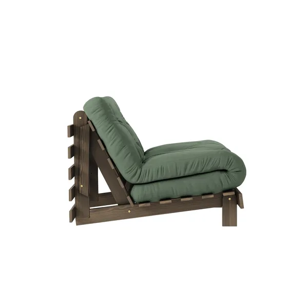 Canapé-lit Roots 90x200 Brun Caroube/756 Vert Olive
