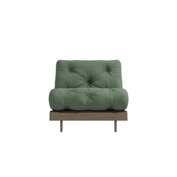 Canapé-lit Roots 90x200 Brun Caroube/756 Vert Olive