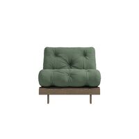 Canapé-lit Roots 90x200 Brun Caroube/756 Vert Olive
