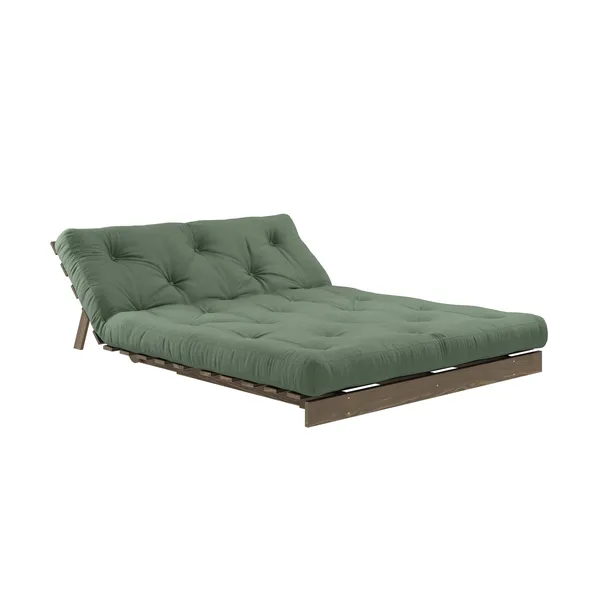 Canapé-lit Roots 140x200 Caroube Brun/756 Vert Olive