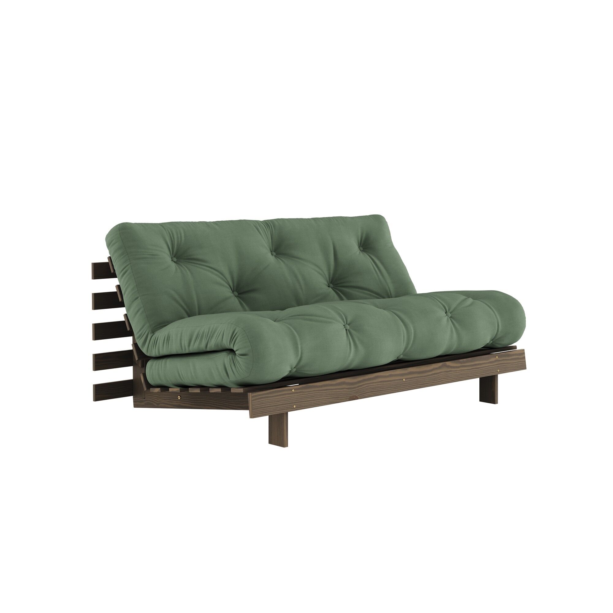 Roots Sovesofa 160×200 Johannesbrunt/756 Olivengrønn