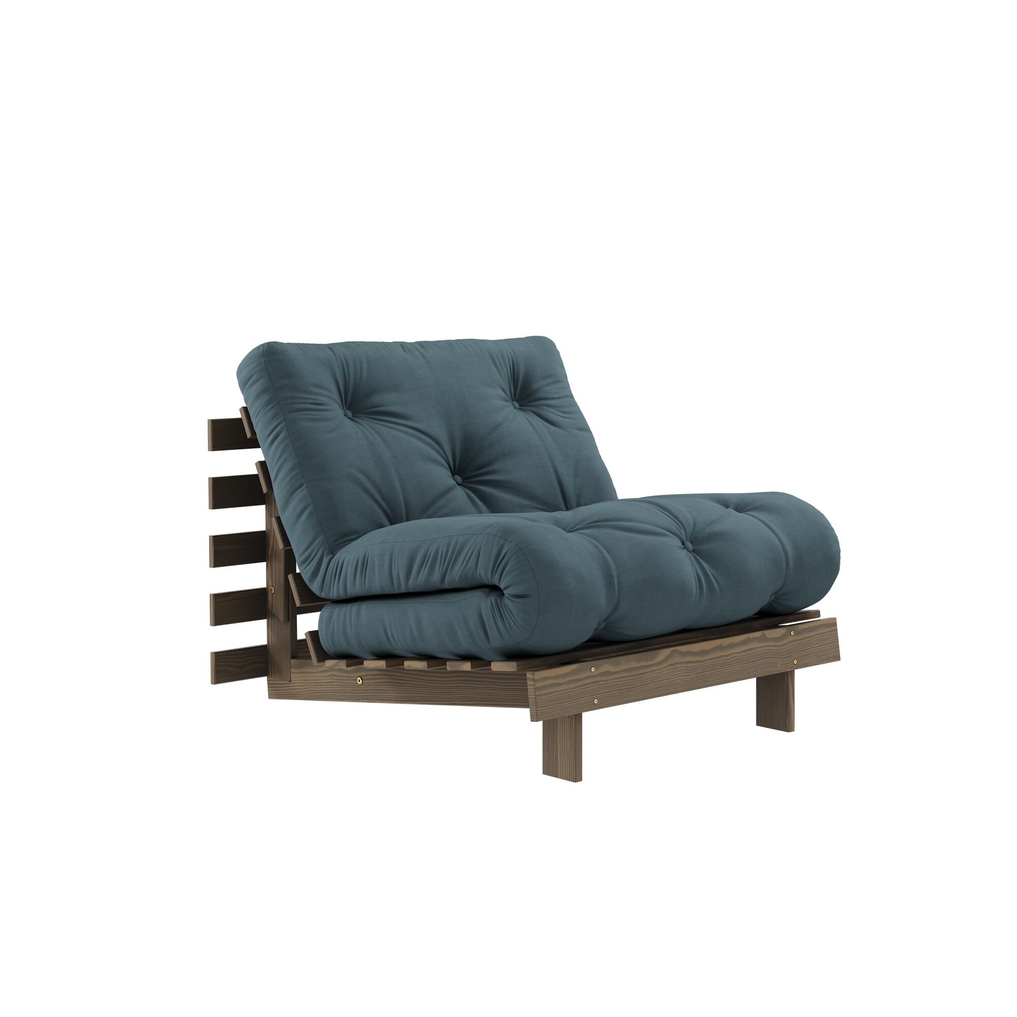 Roots Sovesofa 90×200 Johannesbrunt/757 Petrolblå