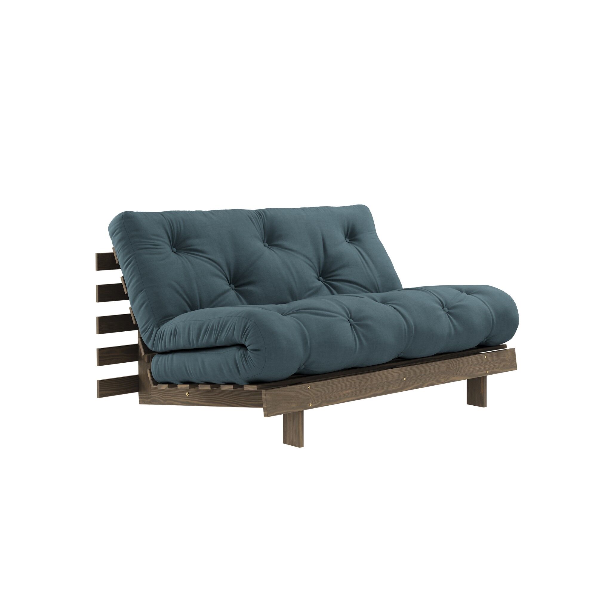 Roots Sovesofa 140×200 Johannesbrunt/757 Petrolblå