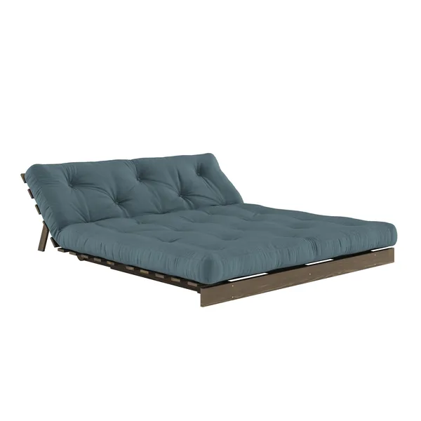 Roots Sovesofa 160x200 Johannesbrunt/757 Petrolblå