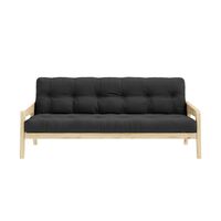 Grab Sovesofa Klarlakkert Furu/734 Mørk Grå