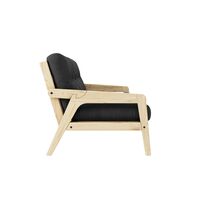 Grab Sovesofa Klarlakkert Furu/734 Mørk Grå