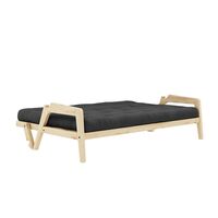 Grab Sovesofa Klarlakkert Furu/734 Mørk Grå