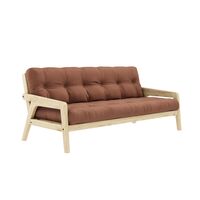 Grab Sofa Bed Clear Lacquered Pine/759 Clay Brown