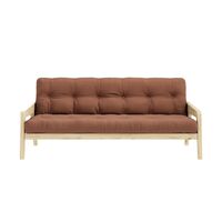 Grab Sofa Bed Clear Lacquered Pine/759 Clay Brown