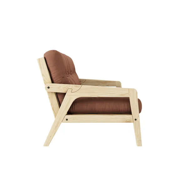 Grab Sofa Bed Clear Lacquered Pine/759 Clay Brown