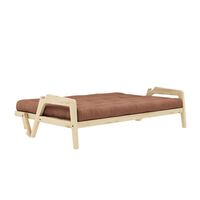 Grab Sofa Bed Clear Lacquered Pine/759 Clay Brown