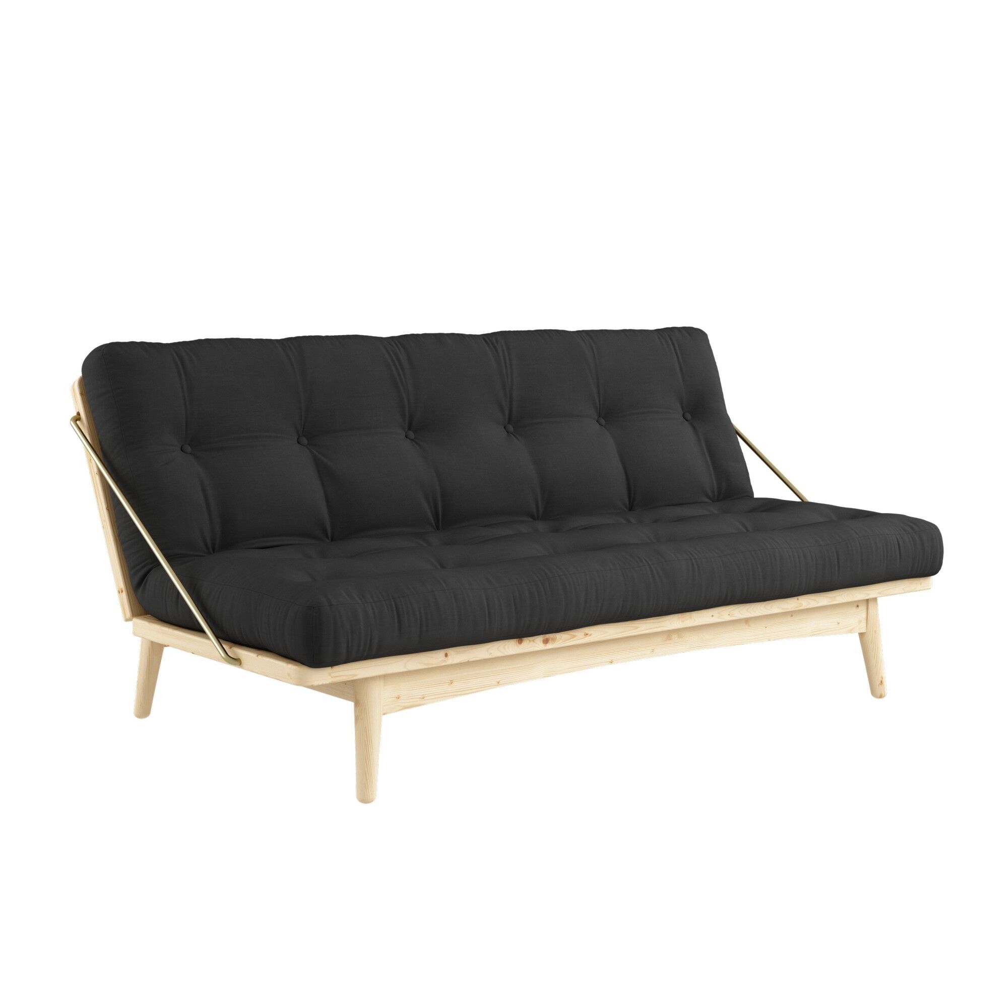 Folk Sofa Klarlakkert Furu/ 734 Mørkegrå