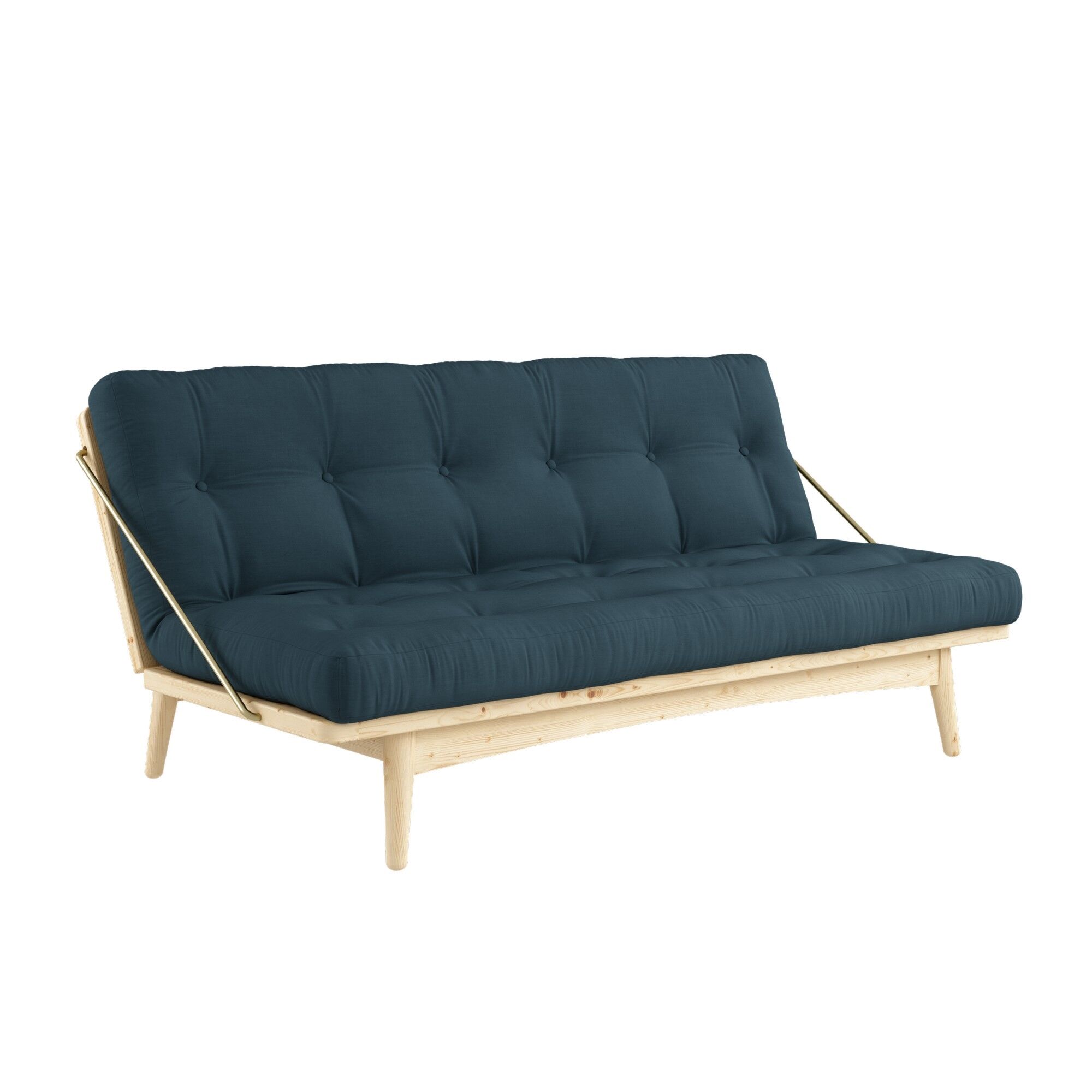 Folk Sofa Klarlakeret Fyrretr/ 757 Petrol Blue