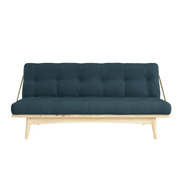 Folk Sofa Clear Lacquered Pine/ 757 Petrol Blue