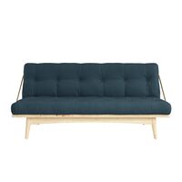 Folk Sofa Clear Lacquered Pine/ 757 Petrol Blue
