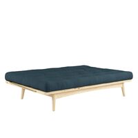 Folk Sofa Clear Lacquered Pine/ 757 Petrol Blue