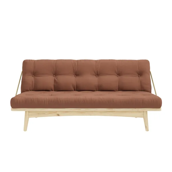 Folk Sofa Clear Lacquered Pine/ 759 Clay Brown