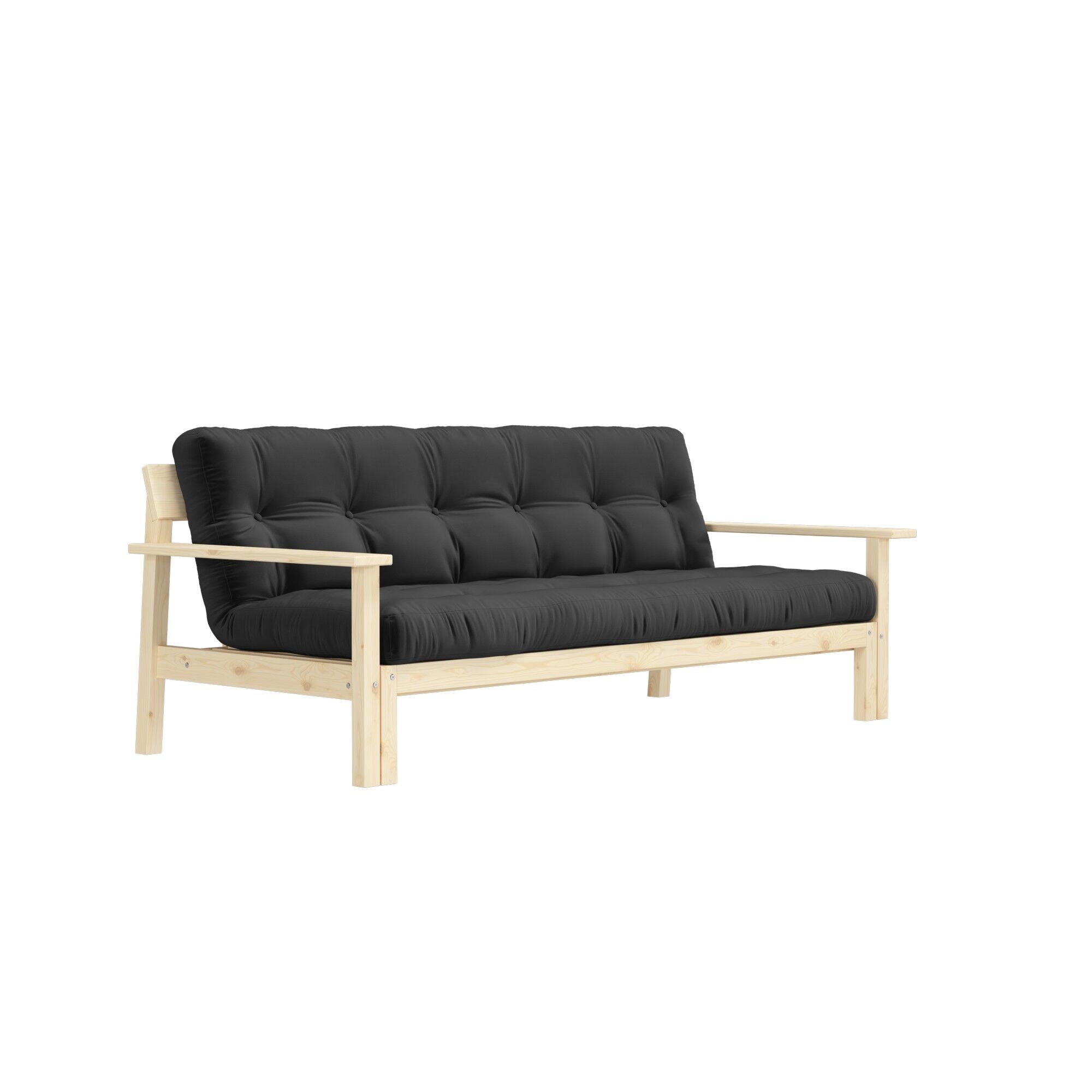 Unwind Sovesofa Klarlakkert Furu/734 Mørk Grå