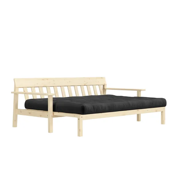 Unwind Sofa Bed Clear Lacquered Pine/734 Dark Grey