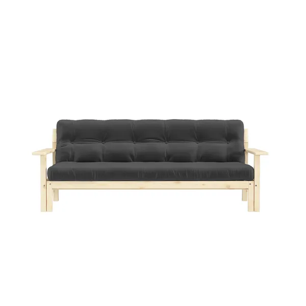Unwind Sofa Bed Clear Lacquered Pine/734 Dark Grey