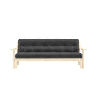 Unwind Sofa Bed Clear Lacquered Pine/734 Dark Grey