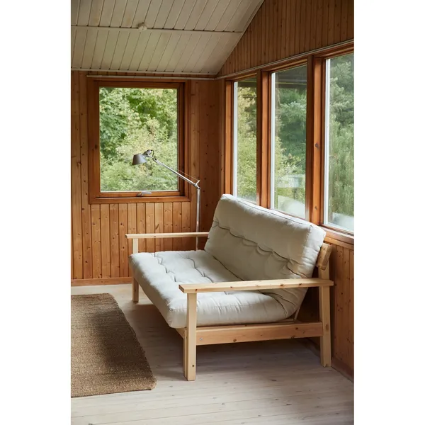 Unwind Sofa Bed Clear Lacquered Pine/734 Dark Grey