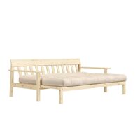 Unwind Sofa Bed Clear Lacquered Pine/747 Beige