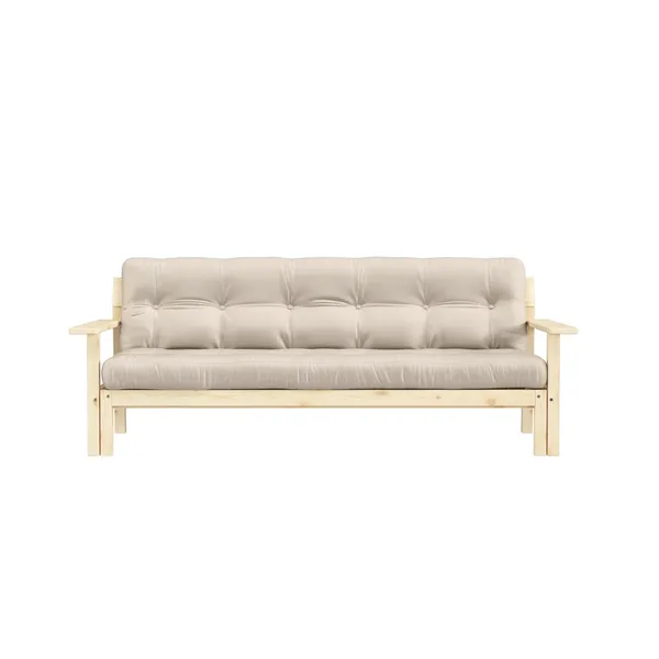 Unwind Sofa Bed Clear Lacquered Pine/747 Beige