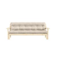 Unwind Sofa Bed Clear Lacquered Pine/747 Beige