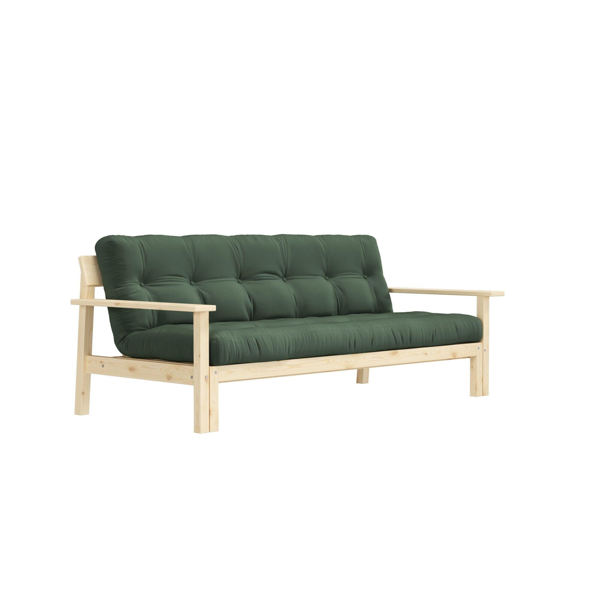 Unwind Sovesofa Klarlakkert Furu/756 Olivengrønn