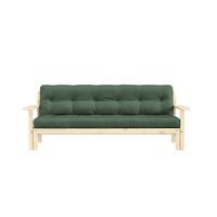 Unwind Sofa Bed Clear Lacquered Pine/756 Olive Green
