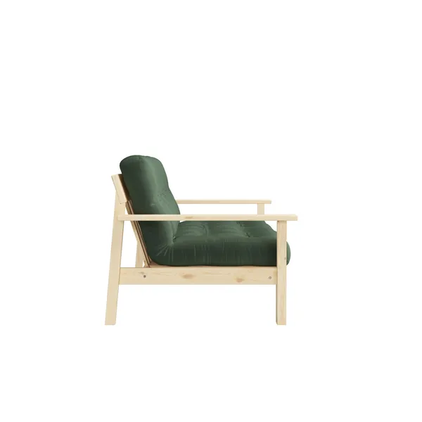 Unwind Sofa Bed Clear Lacquered Pine/756 Olive Green