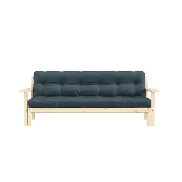 Unwind Sofa Bed Clear Lacquered Pine/757 Petrol Blue