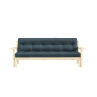 Unwind Sofa Bed Clear Lacquered Pine/757 Petrol Blue