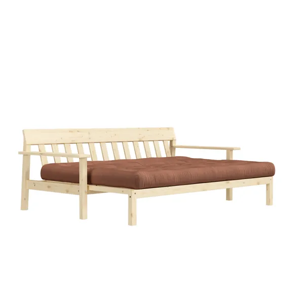 Unwind Sofa Bed Clear Lacquered Pine/759 Clay Brown