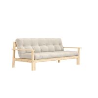 Unwind Sofa Bed Clear Lacquered Pine/914 Linen