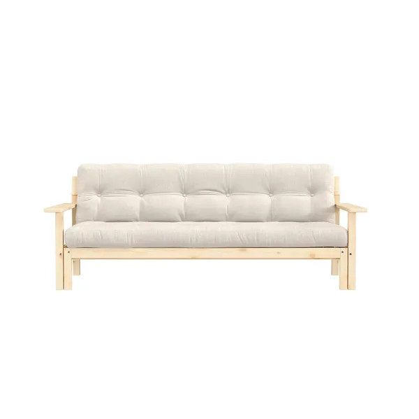 Unwind Sofa Bed Clear Lacquered Pine/914 Linen
