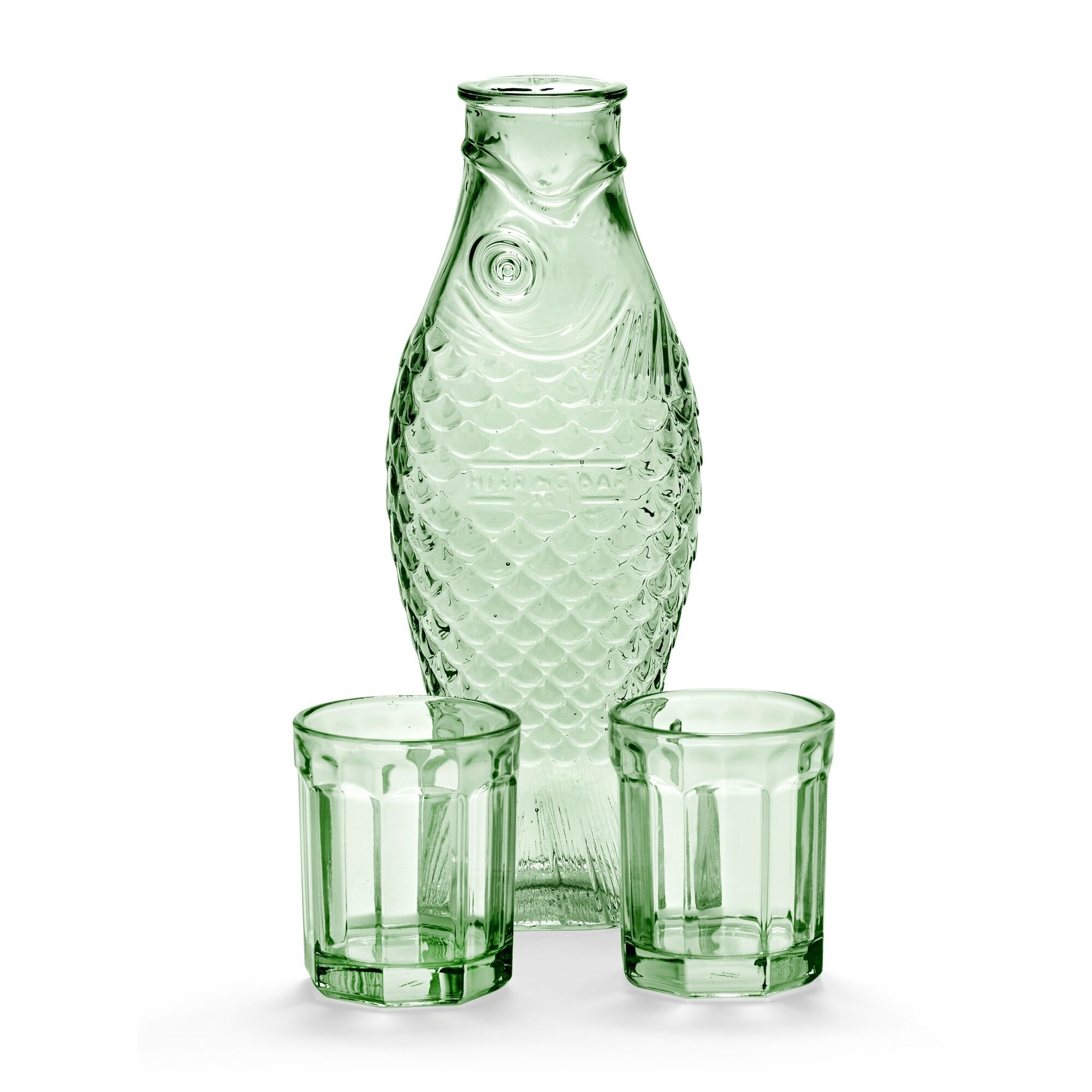 Fish & Fish Karaffel og 2 Glass M Grønn
