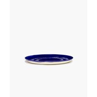 Feestbord L Wit/ Donker Blauw Stippen