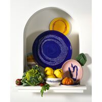 Feestbord L Wit/ Donker Blauw Stippen