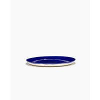 Plato Feast L Blanco/ Rayas Azul Oscuro