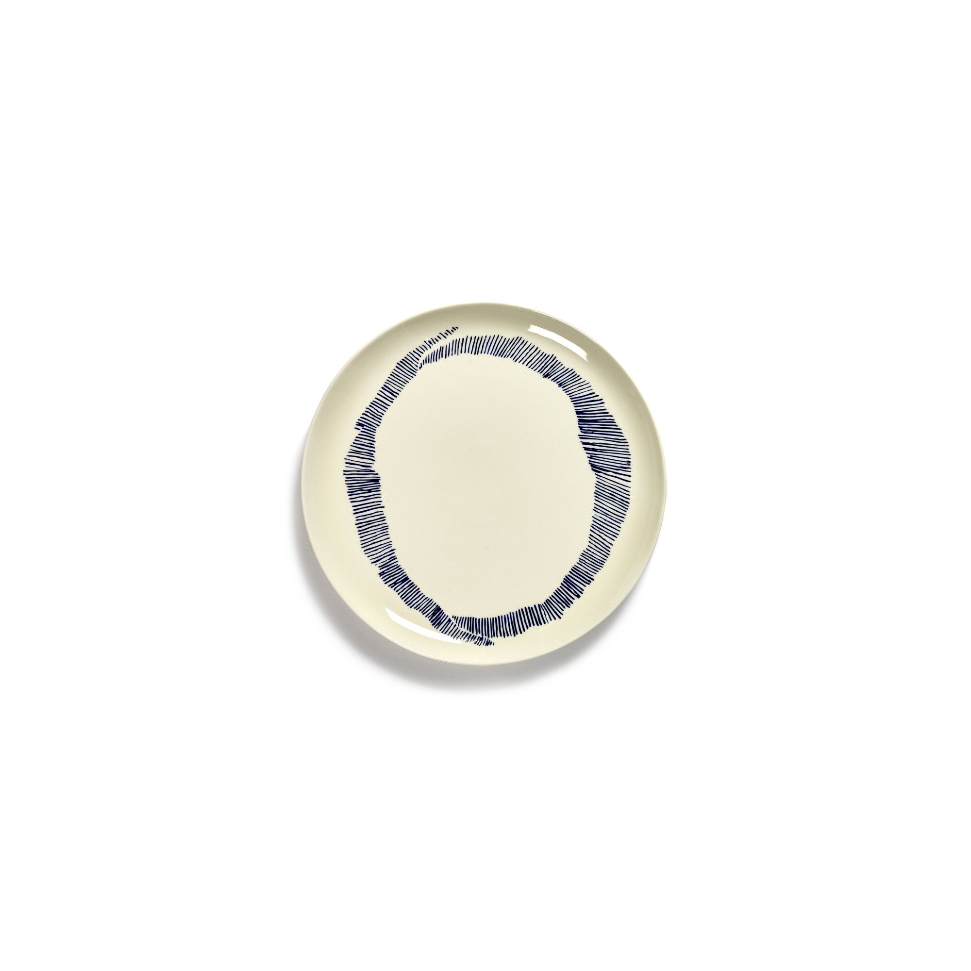 Assiette Feast L Rayures Bleu et Blanches
