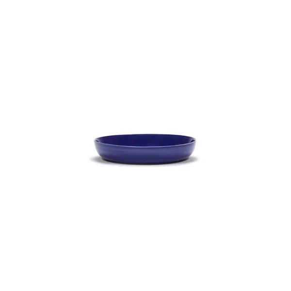 Feast Deep Plate White/ Dark Blue Stripes